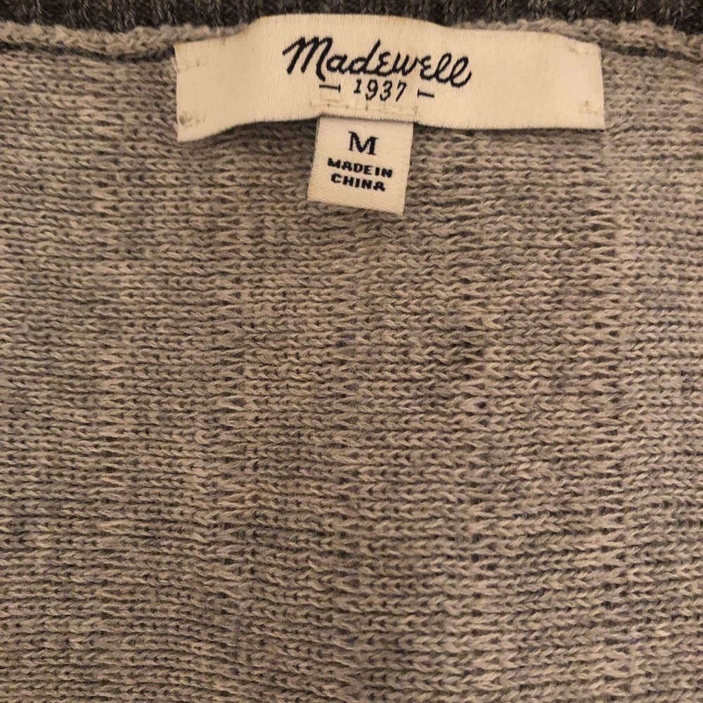 Madewell Sweater: Gray/Cream - Picture 2 of 3